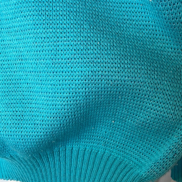 Vintage pastel diamond argyle print cable mock neck sweater - Picture 8 of 8